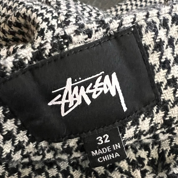 Stussy Black and White Houndstooth Print Cargo Pants W32 - Picture 7 of 10